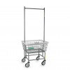 Antimicrobial Wire Laundry Cart w/ Double Pole Rack