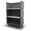 Convertible Shelf Bulk Cart - Brilliant Orange - Nylon Cover - Casters (8