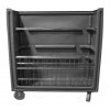Convertible Shelf Bulk Cart - Brilliant Orange - Stencil (1) - Nylon Cover - Casters (8