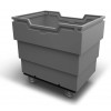 Utility Container Cart - Black - Stencil (2) - Galvanized metal base