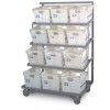 3 Shelf Flat Tub Distribution Rack - Expanded Steel