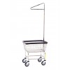 Chrome Narrow Wire Laundry Cart w/ Single Pole Rack
