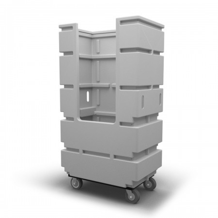 Bulk Container Cart - Black - Stencil (2) - Casters (8")