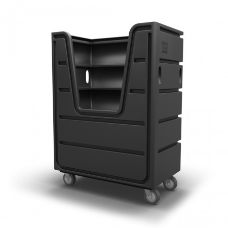 Bulk Container Cart - Forest Green - Cutaway - Casters (8") - Poly Base