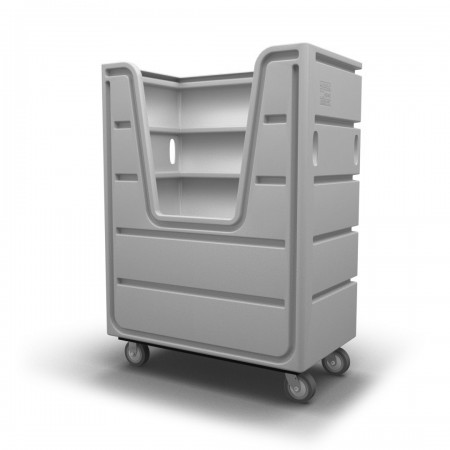 Bulk Container Cart - Jade Green - Lockable Lid and Door - Casters (8")