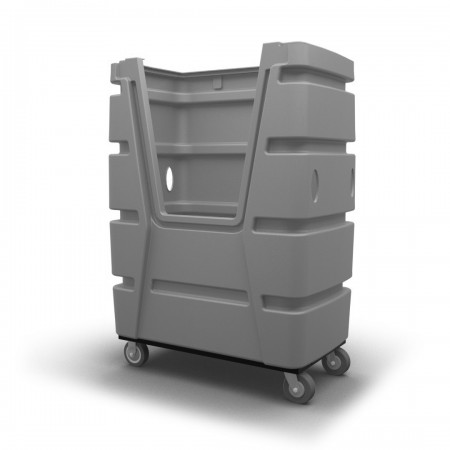 Bulk Container Cart - Black - Lockable Lid and Door - Steel Base