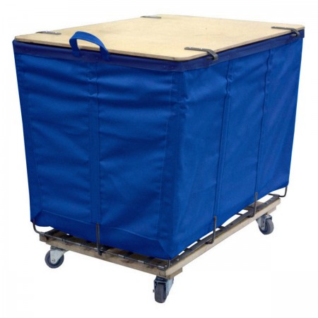 8 Bushel Blue Lockable Wood Covered Truck.