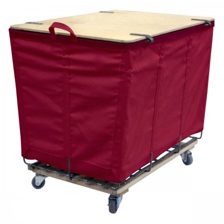 16 Bushel Burgundy Lockable Wood Covered Truck.