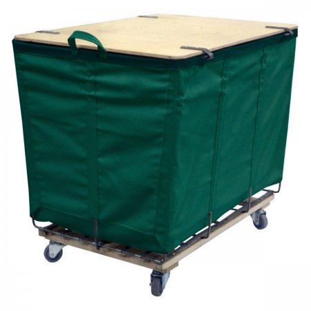 18 Bushel Green Lockable Wood Covered Truck.