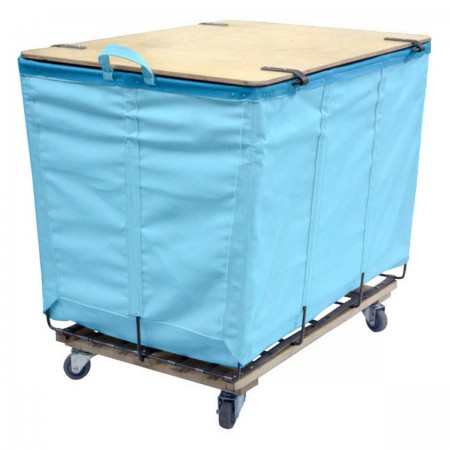 14 Bushel Lt. Blue Lockable Wood Covered Truck.