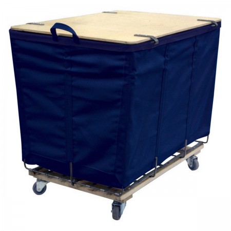 14 Bushel Navy Blue Lockable Wood Covered Truck.