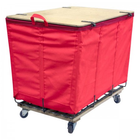 22 Bushel Red Lockable Wood Covered Truck.