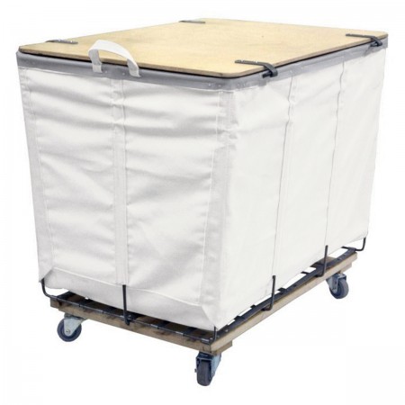 10 Bushel White Lockable Wood Covered Truck.