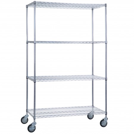 Linen Cart 24x36x72, 4 Wire Shelves