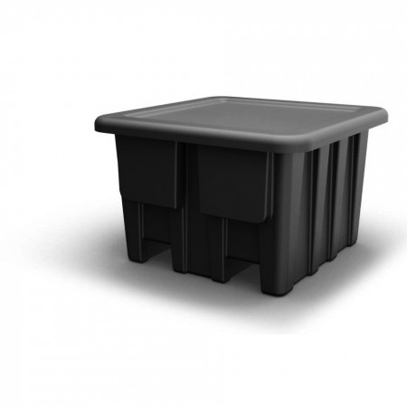 Bulk Container - Black - Stencil (1) - Lockable Cover - Drain Hole