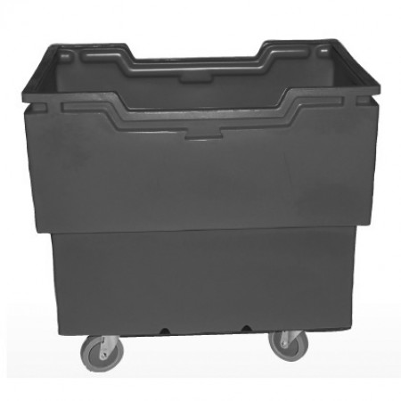 Utility Container Cart - Black - Stencil (2) - Galvanized metal base
