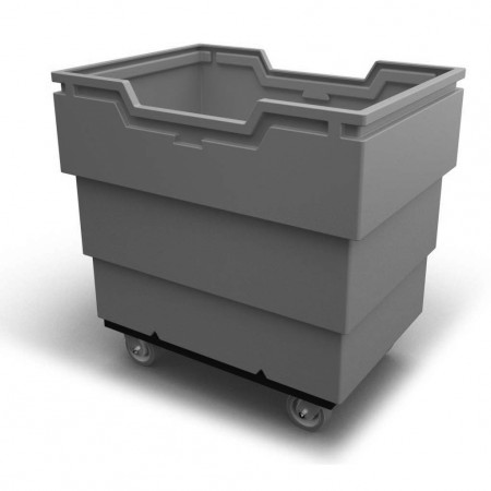 Utility Container Cart - Brilliant Orange - Stencil (2) - Forktubes - Galvanized metal base