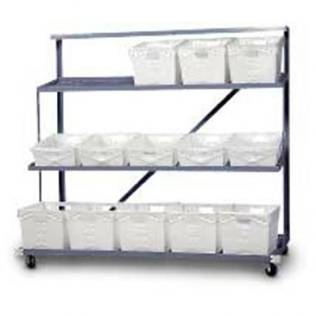 3 Shelf Flat Tub Rack - Expanded Steel