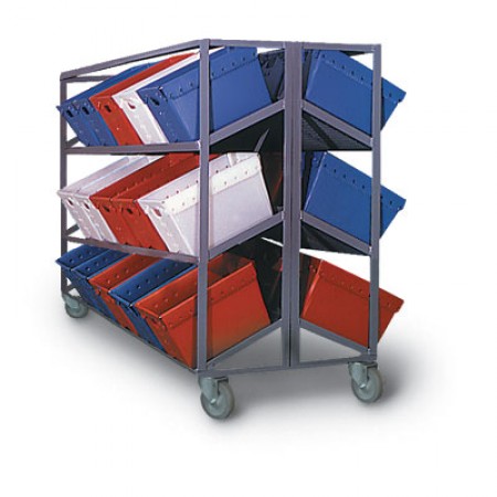 6 Shelf Piggy-Back Tote Rack - 30 Tub Capacity