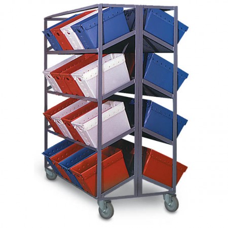 6 Shelf Piggy-Back Tote Rack - 24 Tub Capacity