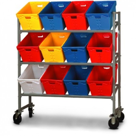 12 Tub Capacity Mobile Sort Rack