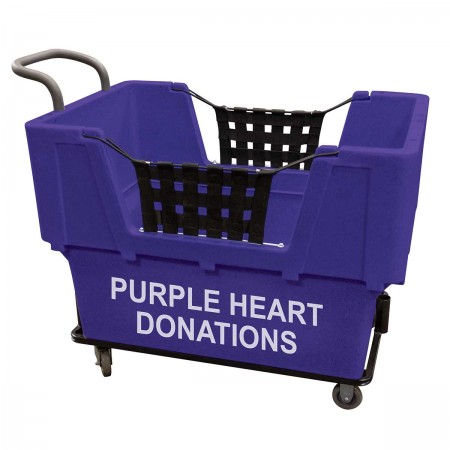 Ergonomic Purple Heart Collecting Donations Cart