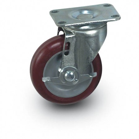 4" Polyurethane Swivel Caster + Brake