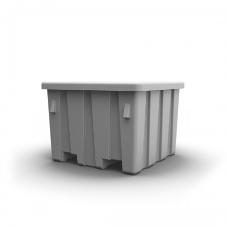 Bulk Container - Red - Stencil (1) - Casters