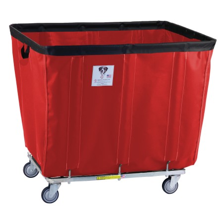 6 Bushel Permanent Liner Basket Truck w/ Antimicrobial Liner, Red