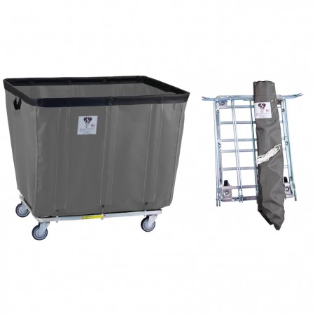 8 Bushel "UPS/FEDEX-ABLE" Vinyl Basket Truck w/ Antimicrobial Liner, Gray