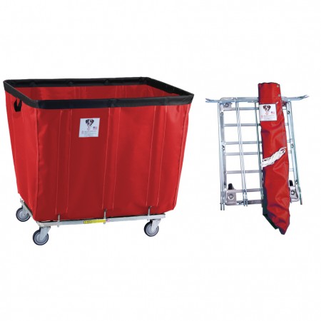 16 Bushel "UPS/FEDEX-ABLE" Vinyl Basket Truck w/ Antimicrobial Liner, Red