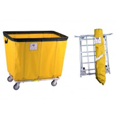 14 Bushel "UPS/FEDEX-ABLE" Vinyl Basket Truck w/ Antimicrobial Liner, Yellow