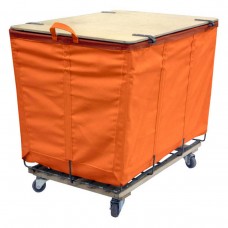 6 Bushel Orange Lockable Wood Covered Truck.