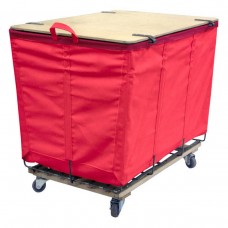 6 Bushel Red Lockable Wood Covered Truck.