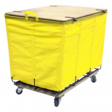 10 Bushel Yellow Lockable Wood Covered Truck.