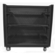 Convertible Shelf Bulk Cart - Cadet Blue - Stencil (2) - Wire Shelves R(3)