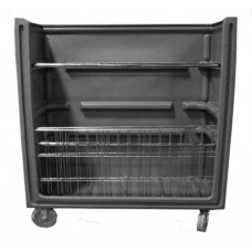 Convertible Shelf Bulk Cart - Black - Stencil (2) - Nylon Cover - Casters (8")