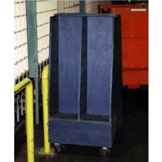 Wooden Flat Mail Sortation Cart - 2 Compartments