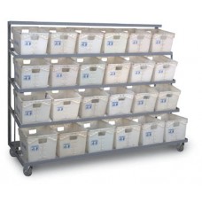 Flat Steel Tote Rack 6 Wide Expanded