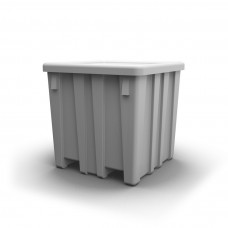 Bulk Container - Black - Stencil (2) - Casters - Hinged access panel 