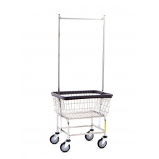 Chrome Narrow Wire Laundry Cart w/ Double Pole Rack