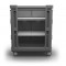 Convertible Shelf Bulk Cart - Black - Stencil (1) - Casters (8") - Steel Base