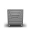 Bulk Container Cart - Red - Stencil (1) - Nylon Cover - Casters (8") - Poly Base