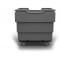 Utility Container Cart - Black - Forktubes - Galvanized metal base