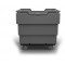 Utility Container Cart - Brilliant Orange - Stencil (2) - Forktubes - Galvanized metal base