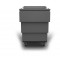 Utility Container Cart - Brilliant Orange - Stencil (2) - Forktubes - Galvanized metal base